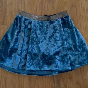 Teal crushed Velvet skirt